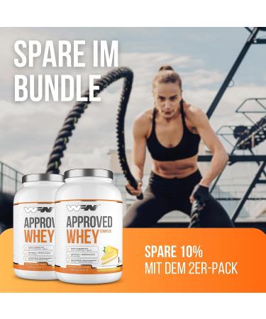 WFN Approved Whey Protein Powder - Lemon Cheesecake Flavor (2x 1kg) - High Solubility Whey Protein Isolate & Lactase - 66 Portions - Made in Germany - Lab Tested Quality - Buy Online on GoSupps.com