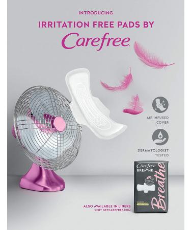Carefree Breathe Ultra Thin Overnight Pads with Wings - White - Unscented - 24 Count - Buy Online on GoSupps.com