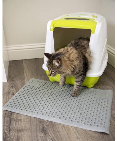 Petlinks Purr-FECT Paws Rubber Litter Mat for Cats & Kittens - Easy to Clean - Medium Gray - Buy Online on GoSupps.com