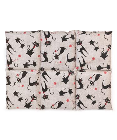 Country of Giraffe Rapeseed pillow large 40x30cm 6 chamber - cats - heat pillow grain pillows e.g. as back pillow & abdominal pillow - rapeseed pillow 30x40 - Katze -Mimi