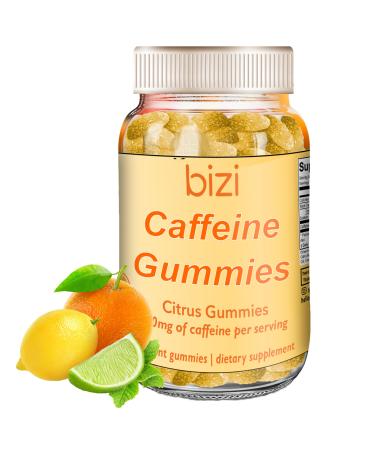 Bizi Caffeine Gummies for Men and Women Energy Supplement to Boost Focus Caffeine Gummies for Adults 30mg Caffeine per Gummy Citrus Flavor (60 ct)