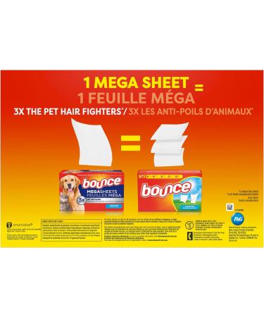 Bounce Pet Hair and Lint Guard Mega Dryer Sheets with 3X Pet Hair Fighters Fresh Scent 180 Count - Buy Online on GoSupps.com