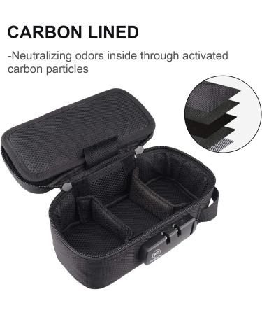 FIREDOG Smell Proof Bag with Lock - Carbon Lined Odor Proof Container for Travel Storage (Black, 8x4x2.75 Inch) - Buy Online on GoSupps.com