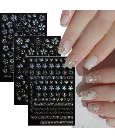 JMEOWIO 12 Sheets Aurora Star Heart Nail Art Stickers Decals Self-Adhesive Colorful Nail Supplies Nail Art Design Decoration Accessories - Buy Online on GoSupps.com