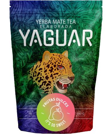 Yerba mate avec accessoires - herbes et fruits | Paquet de deux yerba mate | Yaguar | Menthe lapacho ciste pomme papaye | Yerba mate assaisonn br silien | Doux | Caf ine naturelle | 2x500g | 1kg - Buy Online on GoSupps.com