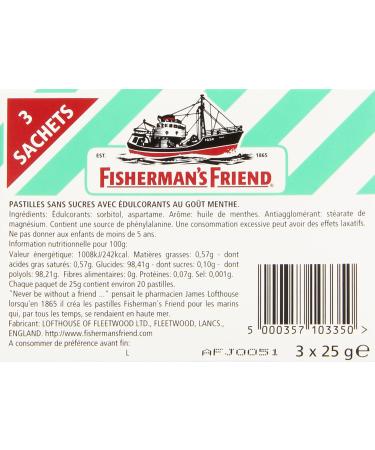 Fishermans Friend Mint 3 x 25g Sachets - Pack of 3 - Buy Online on GoSupps.com