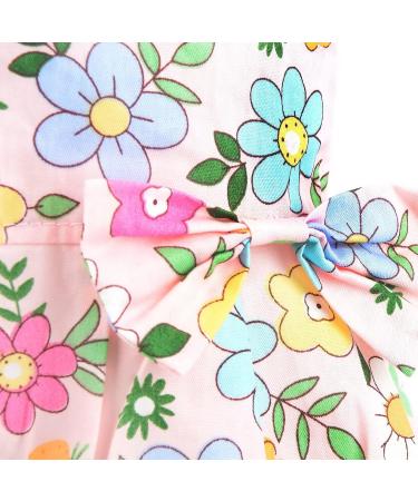 SMALLLEE_LUCKY_STORE Girl Pet Clothes Cute Lace Floral Dog Dress with Bow for Small Dogs Cats Puppy Princess Costume Yorkie Chihuahua Summer Apparel Pink XS XS pink - Buy Online on GoSupps.com