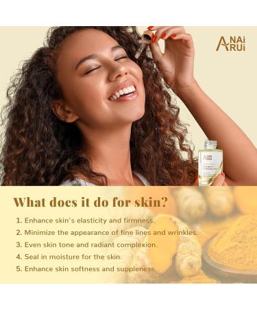 ANAiRUi Facial Oil antiaging turmeric facial oil with squalane and vitamin C antiwrinkle correction of dark spots lightening of the skin hair 30 ml turmeric VC facial oil - Buy Online on GoSupps.com
