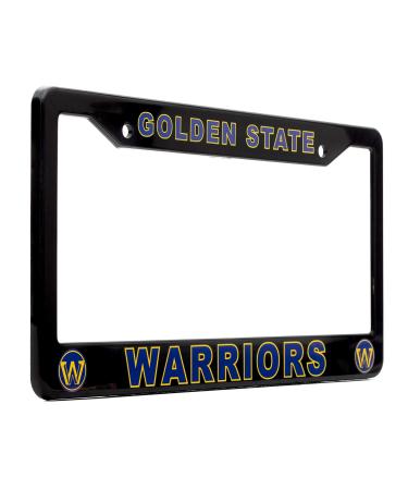 EliteAuto3K Golden State Warriors License Plate Frame Cover  Black  12.25 x 6.25 - Ideal Gift for Sports Fans & Supporters  Slim Design