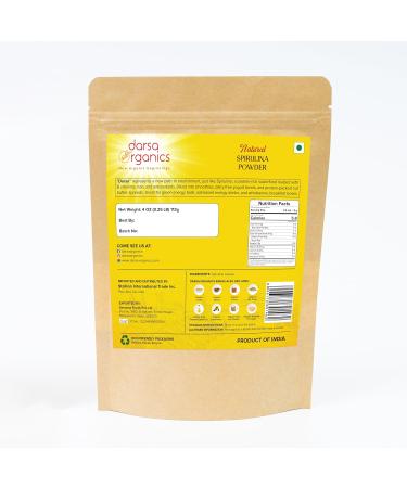 Darsa Organics Spirulina Powder 4 oz - USDA Organic Super Greens Plant-Based Spirulina Protein Powder for Smoothies - Non-GMO Vegan Kosher - Buy Online on GoSupps.com