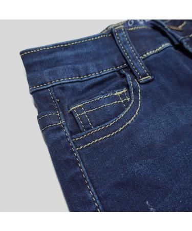 KIDSCOOL SPACE Baby Boys Jeans | Elastic Waist | Straight Fit | Ripped Denim | 5-6 Years | Deep Blue - Buy Online on GoSupps.com