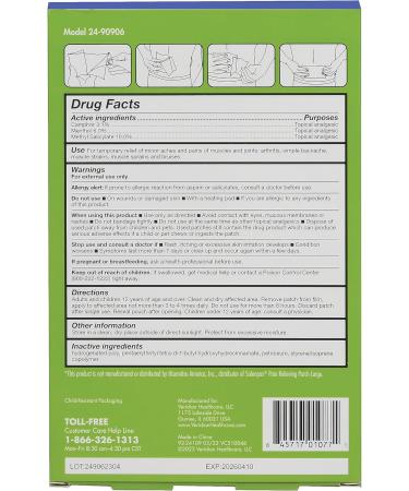 Thera|Care Targeted Pain Relief Medicated Patch | Neck Shoulder & Back Relief | 6-Count Topical Analgesic with Camphor Menthol & Methyl Salicylate - Buy Online on GoSupps.com