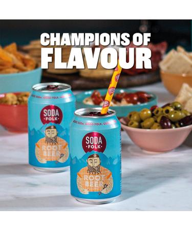 Soda Folk Root Beer (4 x 330ml cans) with Maple Syrup American Style Soft Drink Gluten-Free Vegan-Friendly 100% Natural Ingredients - Buy Online on GoSupps.com