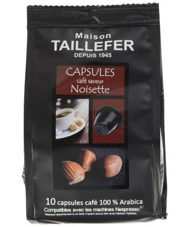 Maison Taillefer Hazelnut Flavor Coffee Capsule 50 g - Boxes of 10 sachets with 10 capsules in each sachet.