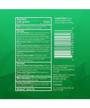 Chloraseptic Sore Throat Spray Menthol 6 fl oz - Pack of 3 (Sugar Free) - Buy Online on GoSupps.com