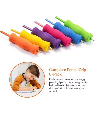 Special Supplies Long Foam Pencil Grips - Colorful Cushioned Holders for Handwriting, Drawing, Coloring - Ergonomic for Kids and Adults - Right or Left-Handed - Reusable (6 Pack) - Buy Online on GoSupps.com