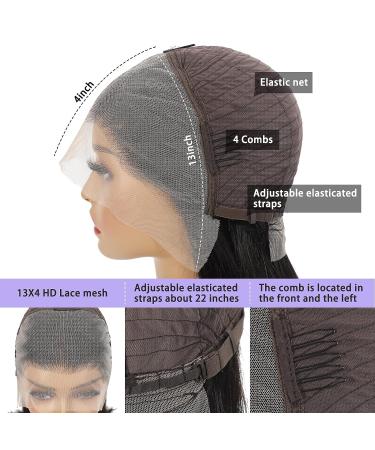 Shesbeauty 10 Inch Bob Wig Human Hair 13x4 Frontal Lace Wig for Women - 180% Density Bob Lace Front Wigs with Baby Hair - Pre Plucked Natural Black Color - Buy Online on GoSupps.com