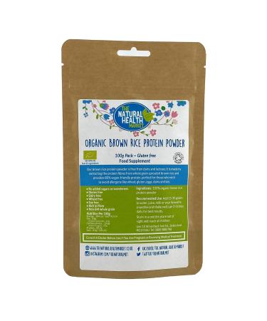 Organic Brown Rice Protein Powder by The Natural Health Market Vegan Protein Source 80% Protein by Weight (100g) Brown Rice 100 g (Pack of 1)