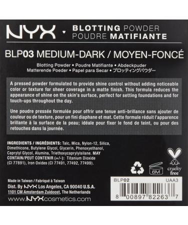 NYX Blotting Powder Medium/Dark Beige - Full Size (BLP03) - Buy Online on GoSupps.com