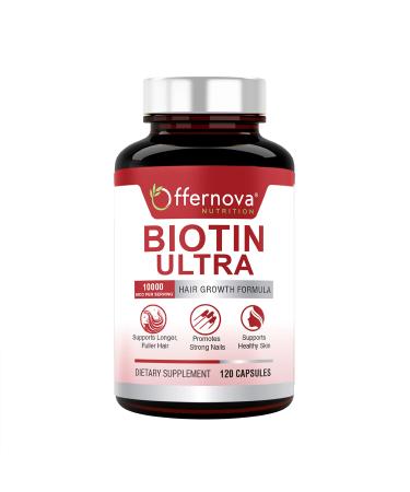 Biotin Ultra - Vitaminas para el Cabello con Biotina - Pastillas para Crecimiento del Pelo y Barba | Fortalece el Pelo Piel y Unas - 120 Tabletas