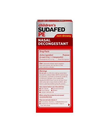 Children's Sudafed PE Nasal Decongestant with Phenylephrine HCl Berry-Flavored Liquid 4 fl. oz - Buy Online on GoSupps.com