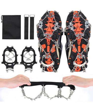 OKSTENCK Ice Cleats Traction Snow Grips with 23 Stainless Steel Spikes - Medium Size for Men, Women, and Kids - Anti-Slip Protection for Hiking, Walking, Climbing, Fishing - Buy Online on GoSupps.com
