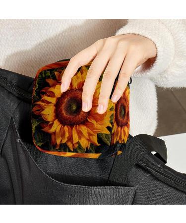 Sunflower Women's Napkin Storage Bag | Portable Period Bag for Girls & Teens | Menstrual Cup Pocket & Breastfeeding Holder - Buy Online on GoSupps.com