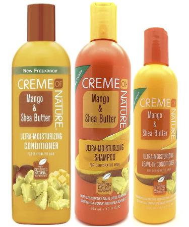 Creme of Nature Mango en Shea Butter Ultra Moisturizing Conditioner Shampoo & LeaveIn Conditioner set van 3