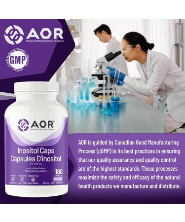 AOR Inositol Caps 500mg 180 Capsules - Myo-Inositol Supplement for Mental Well-Being & Cognitive Support - Promotes Healthy Brain Function & Cell Communication - Supports Women's Hormonal Balance 180 count (Pack of 1) - Buy Online on GoSupps.com