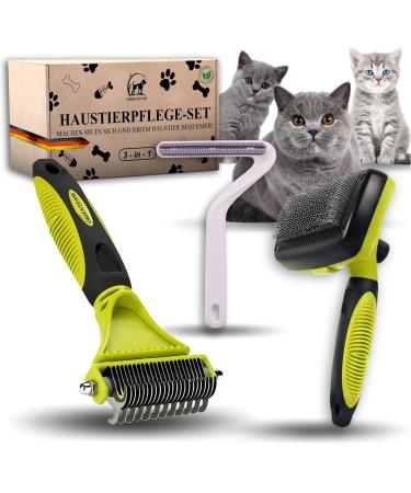 Orientpaw Professional cat brush 3 Set - Cats Nursing Set - 100% Comfort & Hygiene thanks to rounded massage bristles - Selban -cleaning cat Fell brush for short hair & long hair - Katzen Natur - Buy Online on GoSupps.com