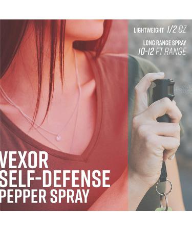 Zarc Vexor Police Strength Pepper Spray 4 Pack - 20+ Shots, 10-12 Ft. Range - Flip-Top Finger Grip (Black/Teal/Rose Pink/Purple) - Buy Online on GoSupps.com