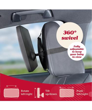 Lusso Gear Baby Backseat Mirror for Car - Premium Matte Finish, Crystal Clear View of Rear Facing Infant - Secure and Shatterproof (Black) - Buy Online on GoSupps.com