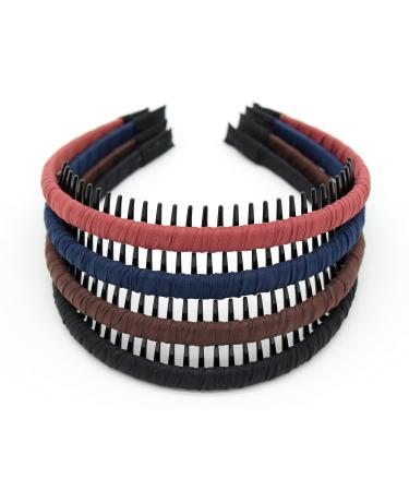 JOBAND teeth comb headbands for women with hair hairbands fashion hair accessories Non-slip head bands ladies hair hoop(4 color) Multi-colored-001