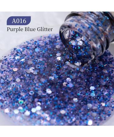 Maychao 15ML Purple Blue Glitter Gel Nail Polish | Soak Off UV LED Sequins Gel | DIY Manicure Salon at Home - Buy Online on GoSupps.com