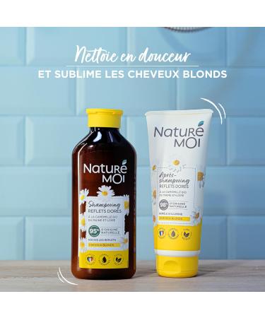 Natur Moi - Golden Highlights Shampoo - Hair Care for Blonde Hair - Sulfate-Free Shampoo - Revives Highlights - Organic Chamomile - 95% Natural Origin - 250 ml - Made in France - Buy Online on GoSupps.com