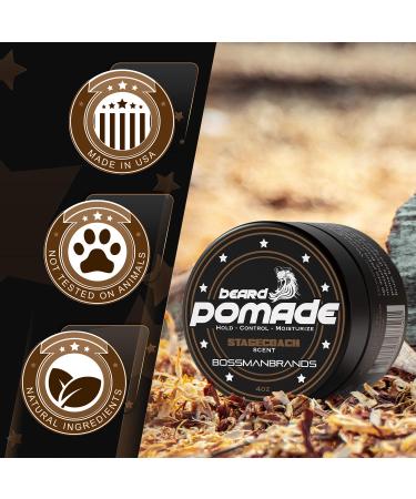 Bossman Hair & Beard Pomade - Strong Hold Styling Product for Hair, Beard & Moustache - USA Made (Stagecoach Scent) - Buy Online on GoSupps.com