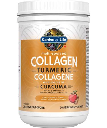 Grass Fed Hydrolyzed Collagen with Turmeric | 10g Collagen & 500mg of Organic Turmeric Per Serving | Supports Joints & Mobility | Apple Cinnamon Flavour | Paleo Certified Non-GMO Verified Gluten Free Certified & Keto Certified