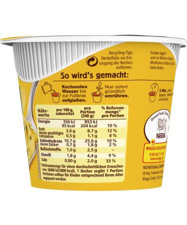 Buy Maggi 5 Minute Terrine Mashed Potatoes with Leaf Spinach - 8 Pack (47g Each) | Fast International Shipping - Buy Online on GoSupps.com