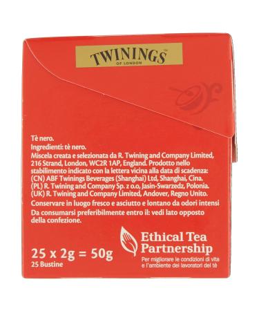 Twinings English Breakfast Tea - Premium Black Tea Bags 25 Count (50g) - Strong & High-Quality from Sri Lanka & India - Buy Online on GoSupps.com