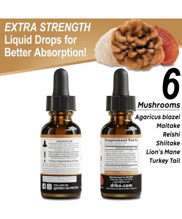 Organic Lions Mane Mushroom Complex - Mushroom Supplement Liquid Drops Tincture for Focus Fog Brain Health Supplements - Vegan Herbal Organic Lion's Mane Mushrooms Reishi Turkey Tail Extract 1oz - Buy Online on GoSupps.com
