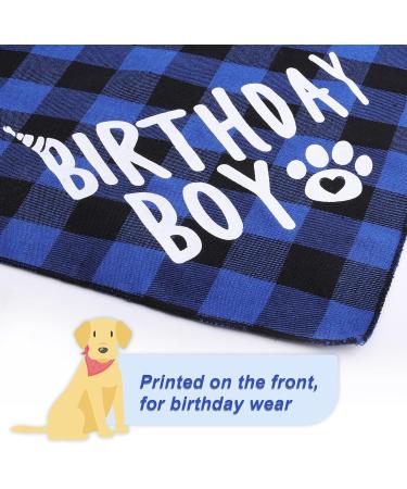 Kinbom Blue Checkered Dog Birthday Bandana - Pet Scarf for Small Medium & Large Dogs Perfect Birthday Party Accessory - Buy Online on GoSupps.com