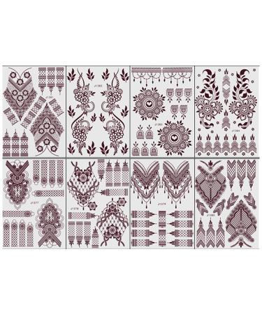 Fovolat Brown Lace Body Sticker | Waterproof Temporary Body Stickers Adhesive Body Stencils Markers For Shopping Reunions Club Nights Halloween