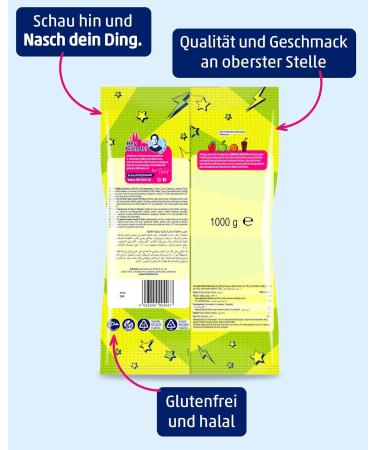 Hitschies Softi SOUR Brizzl Mix - Gluten-Free Acid Kaubonbons with Strawberry Apple Orange & Cola - 8 x 1000g | Halal International Shipping - Buy Online on GoSupps.com