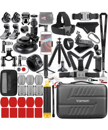 Vamson 63-in-1 Accessories Kit for GoPro Hero 11 10 9 8 7 6 5 Black 4 3 MAX Mount Tripod for DJI OSMO Action Camera,Insta360,Xiaomi Yi 4K,AKASO,Campark,Apeman,SJCAM,DBPOWER AVS08 - Buy Online on GoSupps.com