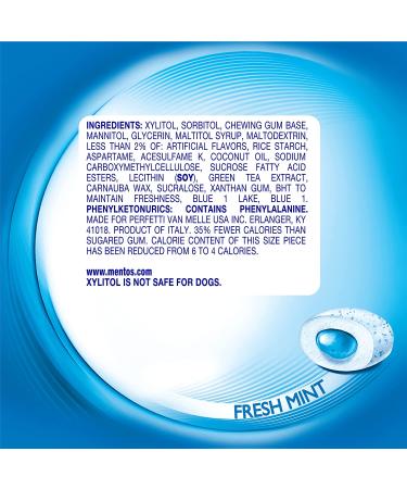 Mentos Pure Fresh Sugar-Free Chewing Gum with Xylitol - Fresh Mint - 80 Pieces in 90% Recyclable Paperboard Bottle - Buy Online on GoSupps.com