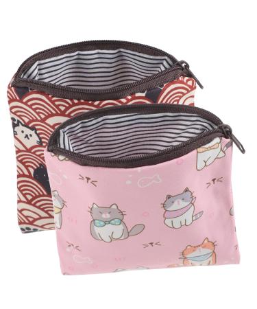 Fomiyes 2 pieces practical period pocket women bandage bags of portable pocket tampon storage bag decorative menstrual tapes bag driver's license holder outdoor
