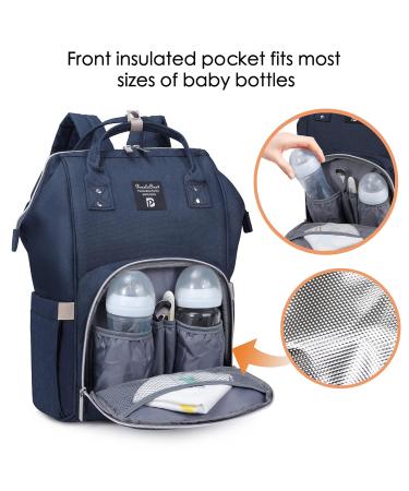Pomelo Best Baby Diaper Backpack - Stylish Water-Repellent Large Capacity for On-the-Go - Marine Blue - Buy Online on GoSupps.com