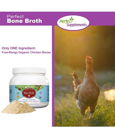 Organic Chicken Bone Broth Powder | Free Range Low Sodium | Paleo & Keto Friendly (330g) - Buy Online on GoSupps.com