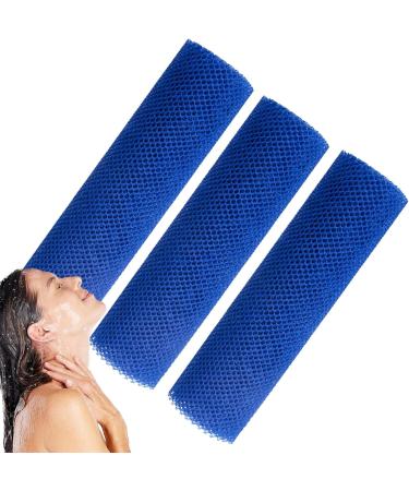 Obesntln African Mesh Sponge Mesh Back Washer for the Shower Nylon Mesh African Mesh Cloth Shower Net Scrubber Elastic Bath Sponges Remove Dead Skin for Daily Use Blue - Buy Online on GoSupps.com