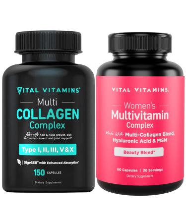 Vital Vitamins Multi Collagen Capsules + Women's Multivitamin Complex